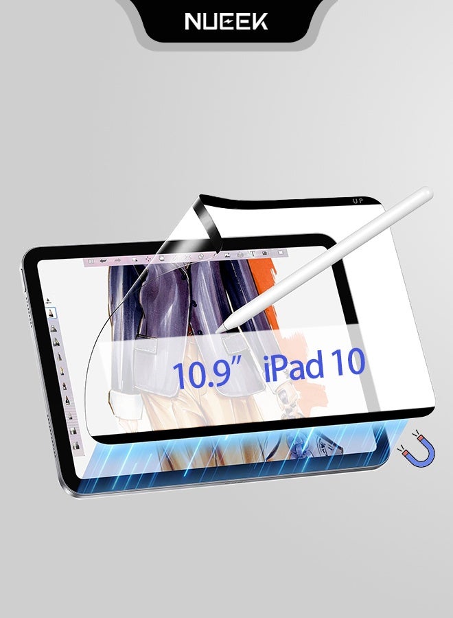 NUEEK Paper-Feel Magnetic Screen Protector for 10.9 Inch iPad Air 5th/4th Generation (2022/2020), Write and Draw Like on Paper, Detachable and Reusable, Compatible with Tempered Film, Anti-Glare